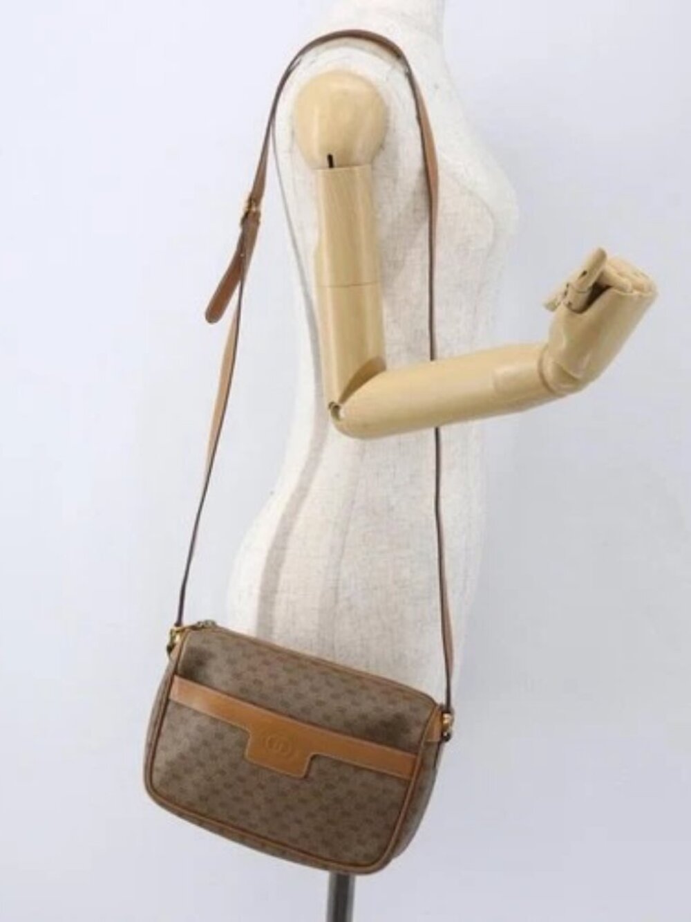 GUCCI Micro GG Supreme Shoulder Bag PVC Beige Gold 001 14 0412 Auth ki6283 - Picture 14 of 16